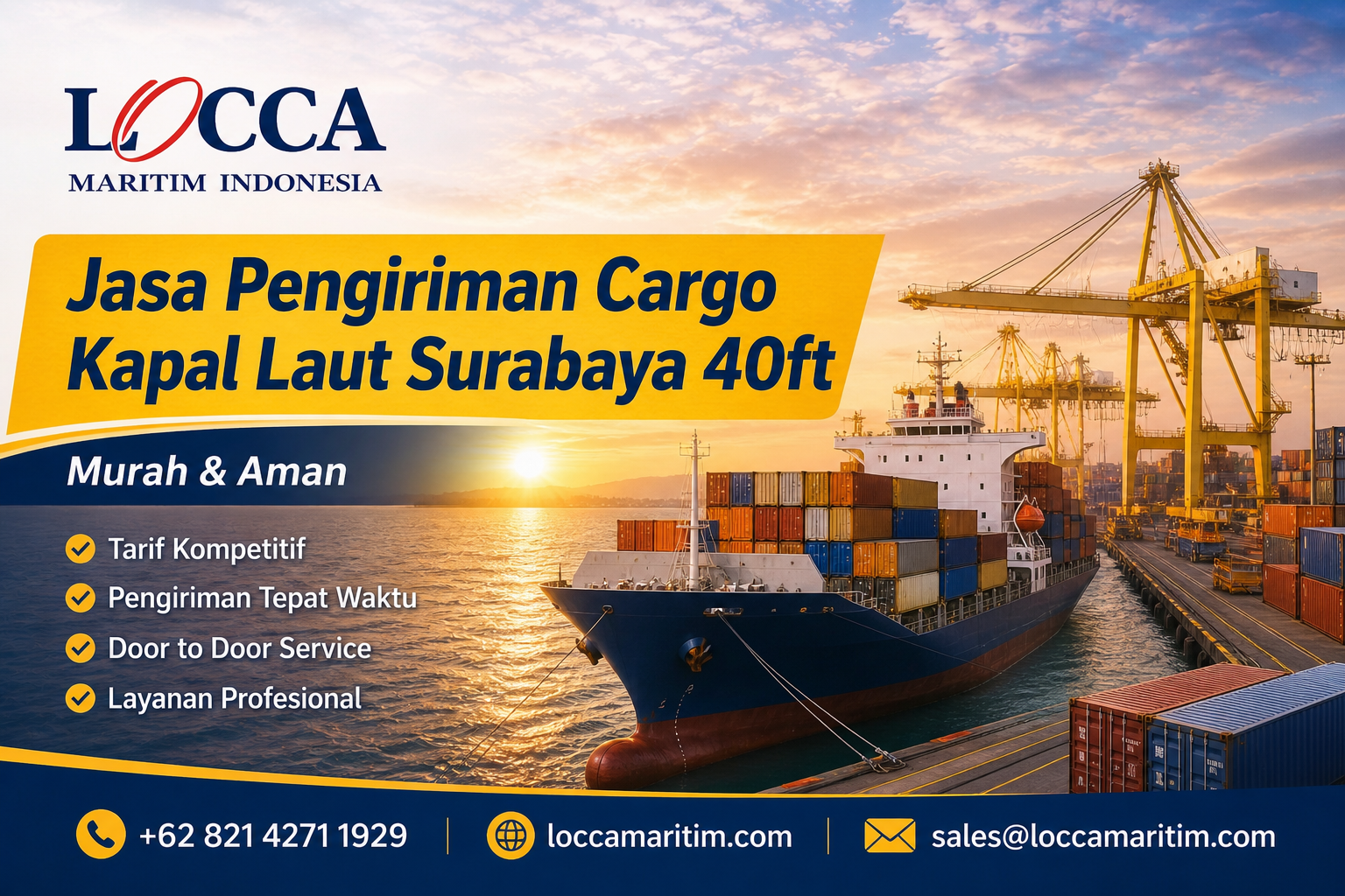 Jasa Pengiriman Cargo Kapal Laut Surabaya 40ft Murah & Aman